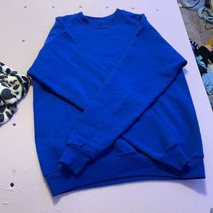 blue crewneck